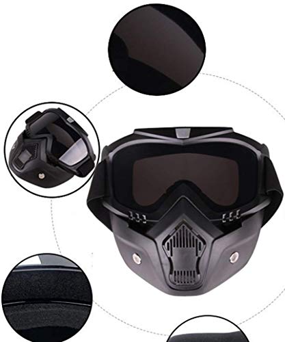 Lista cycle Motorcycle Goggles Mask Helmet Goggles Road Riding Uv Mouth Filter Cycling Goggles with Detachable Mask One Size Multicolor - Image 5