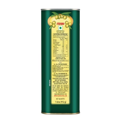 Fígaro Olive Oil- Pure Olive Oil-Daily Cooking Oil- Perfect for Indian Dishes- Curries, Gravy- Imported from Spain- 1L Tin - Image 4