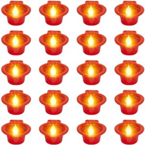 Indian Karigar 24 Pcs Water Diyas for Home Decoration | 48hrs Burnning | Diwali Decoration for Home Light | AG3+ Battery | Flameless | Pet Friendly | Water Sensor Diya Lights (Water Diyas Pack of 24)