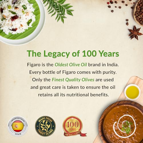 Fígaro Olive Oil- Pure Olive Oil-Daily Cooking Oil- Perfect for Indian Dishes- Curries, Gravy- Imported from Spain- 1L Tin - Image 6