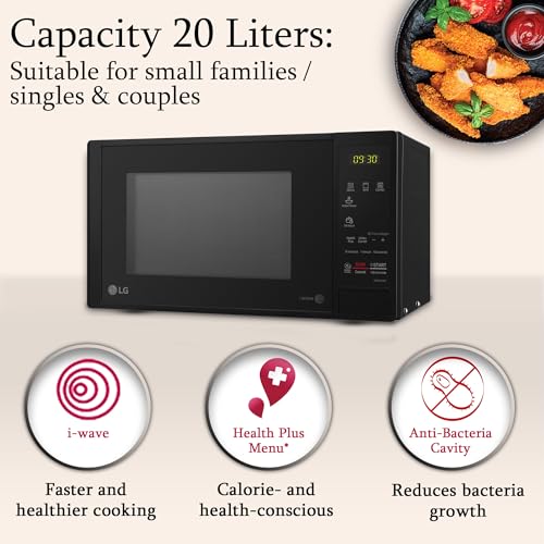 LG 20 L Grill Microwave Built-In Oven (MH2044DB, Black, Quartz Heater, I-Wave Technology, Indian Cuisine, Auto Cook Menu, Steam Clean, Anti-Bacterial Cavity & Health plus Menu) - Image 2