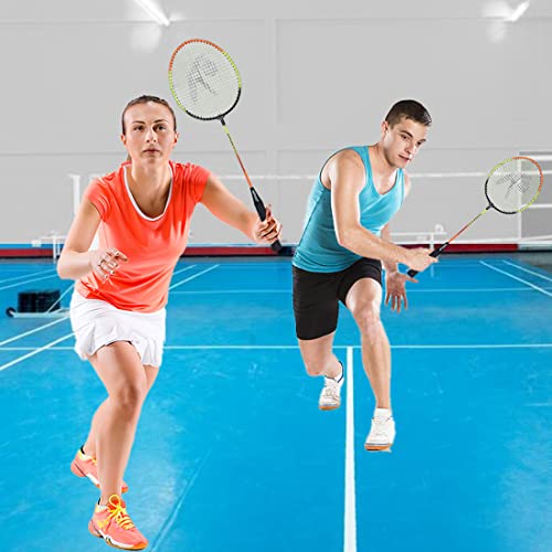 Hipkoo Sports HR 16 Aluminum Badminton Complete Racquets Set | 2 Wide Body Racket, 3 Feather Shuttlecocks and Net | Ideal for Beginner | Lightweight & Sturdy (Orange) - Image 8