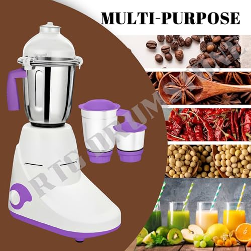Drumstone DIWALI SPECIAL ๐๐ YEAR ๐๐๐๐๐๐๐๐๐ Mixer Grinder 500W with 3 Large Jars 750W Power Plus Motor Break-Resistant Polycarbonate Transparent Jar Durable & Powerful Mixer for Kitchen Use - Image 5