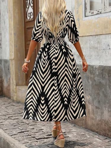GRECIILOOKS Women's Rayon Bohemian Ankle Length Dress (GL-WD1235_Black_S), Casual Dress - Image 2