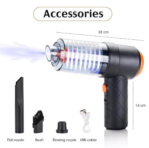 VITRAG Enterprise Vacuum Cleaner for Home Cordless 3 in 1 Wireless Car Vacuum Rechargeable Vacuum Cleaner Home Car Outdoor Office (Black) - Image 5