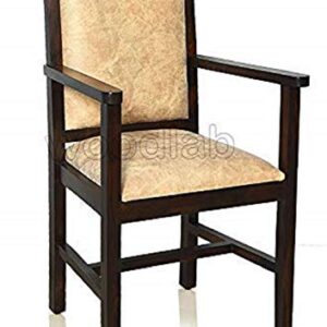 WOODLAB Furniture Sheesham Wood Armchairs Outdoor Sofa Chairs for Living Room Dining Chair for Home (Walnut Finish)