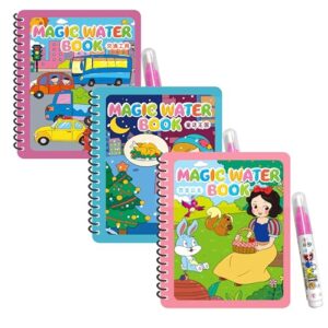 Wobbox Magic Book With Magic Doodle Pen - Reusable Magic Water Quick Dry Book, Magic Water Cooring Book For Return Gifts, Water-Reveal Educational Activity Toy for Growing Kids (6Pcs) (Pack of 3)