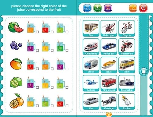 Intelligence Book English Letters & Words Learning Sound Book, Fun Educational Toys, Activities with Numbers, Shapes, Animals Phonetic Learning Book for Toddlers toy for kids - Image 6