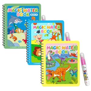 Wobbox Magic Book With Magic Doodle Pen - Reusable Magic Water Quick Dry Book, Magic Water Cooring Book For Return Gifts, Water-Reveal Educational Activity Toy for Growing Kids (6Pcs) (Set of 3)